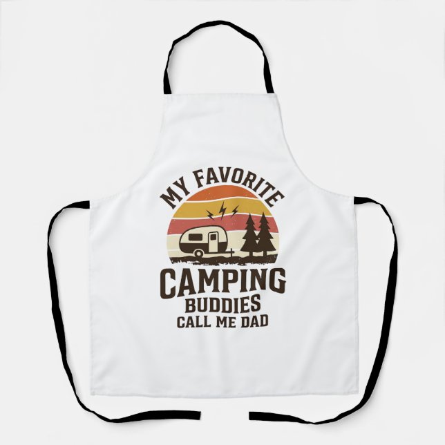 My Favourite Camping Buddies Call Me Dad Vector De Apron (Front)
