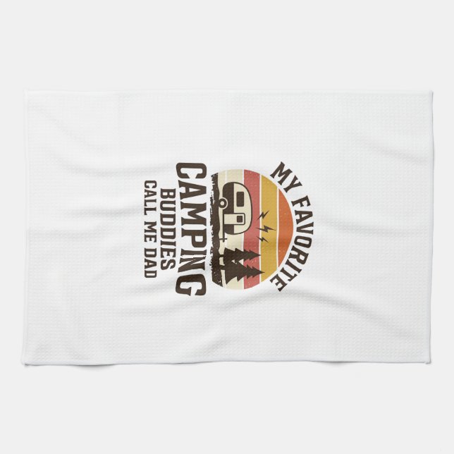 My Favourite Camping Buddies Call Me Dad Vector De Kitchen Towel (Horizontal)