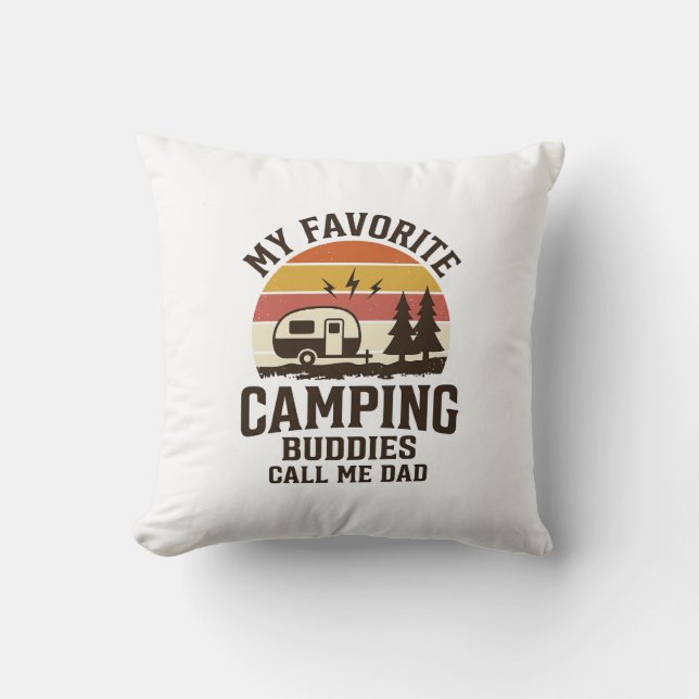 My Favourite Camping Buddies Call Me Dad Vector De Throw Pillow (Front)