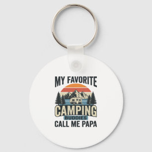 My Favourite Camping Buddies Call Me Papa Shirt_1 Keychain