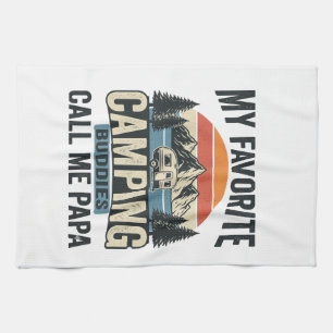 My Favourite Camping Buddies Call Me Papa Shirt_1 Kitchen Towel