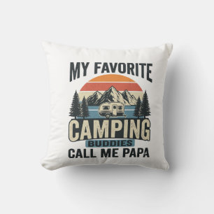 My Favourite Camping Buddies Call Me Papa Shirt_1 Throw Pillow