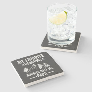 My Favourite Camping - Buddies Call Me Papa Stone Coaster