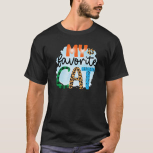 My Favourite Cat Graphic Patchwork T-Shirt