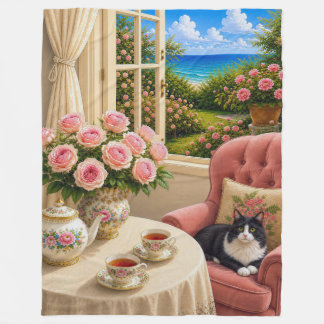 My favourite chair   ,cat  fleece blanket