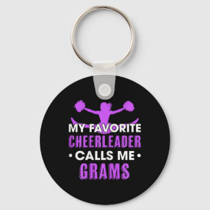 My Favourite Cheerleader Calls Me Grams Cheerleadi Keychain