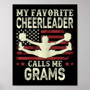 My Favourite Cheerleader Calls Me Grams Us Flag Pa Poster