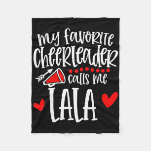 My Favourite Cheerleader Calls Me Lala Funny Cheer Fleece Blanket