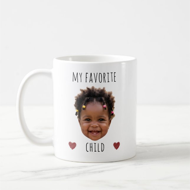 My Favourite Child Custom Photo Face Coffee Mug (Left)