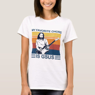 My Favourite Chord Is Gsus Jesus Play Guitar Retro T-Shirt