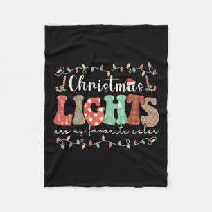 My Favourite Colour Is Christmas Light Merry Chris Fleece Blanket