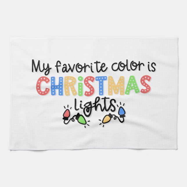 My Favourite Colour is Christmas Lights-67688 Kitchen Towel (Horizontal)