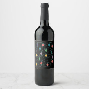 My Favourite Colour Is Christmas Lights Funny Paja Wine Label