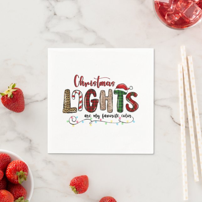 My Favourite Colour Is Christmas Lights Napkin (Insitu)