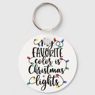 My Favourite Colour is Christmas Lights Santa Clau Keychain