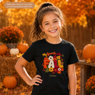 My Favourite Colour is Fall Personalized Girls T-Shirt