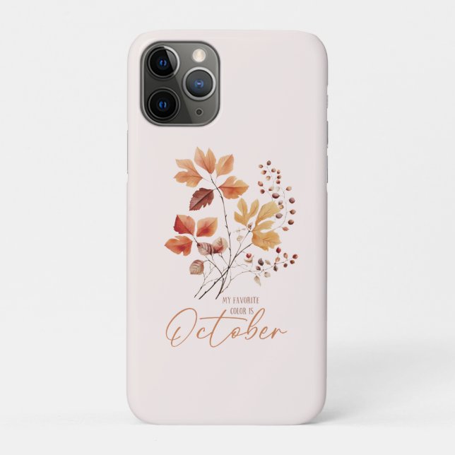 My Favourite Colour Is October –Autumn Leaves & Pi Case-Mate iPhone Case (Back)