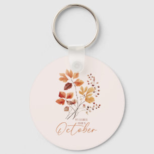 My Favourite Colour Is October –Autumn Leaves & Pi Keychain