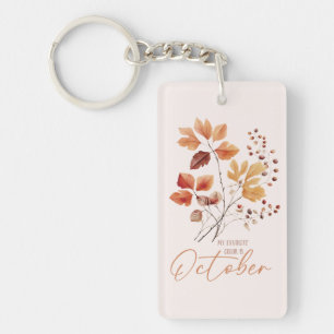 My Favourite Colour Is October –Autumn Leaves & Pi Keychain