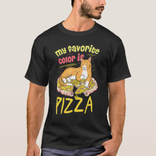 My Favourite Colour Is Pizza Cat Art T-Shirt