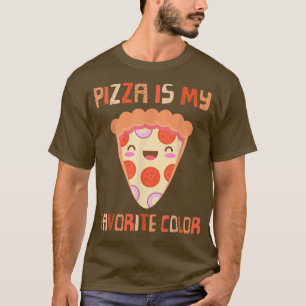 My Favourite Colour Is Pizza Funny Pepperoni Slice T-Shirt