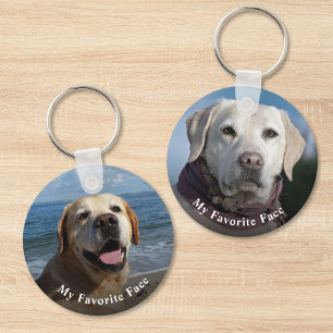 My Favourite Face Pet Dog Cat Double-Sided Photo Keychain