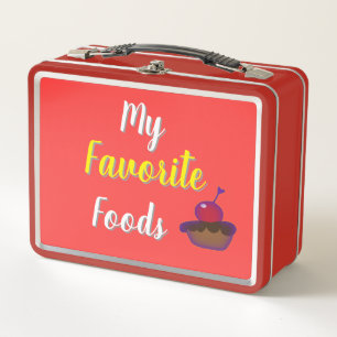 My Favourite Foods Red Metal Lunch Box