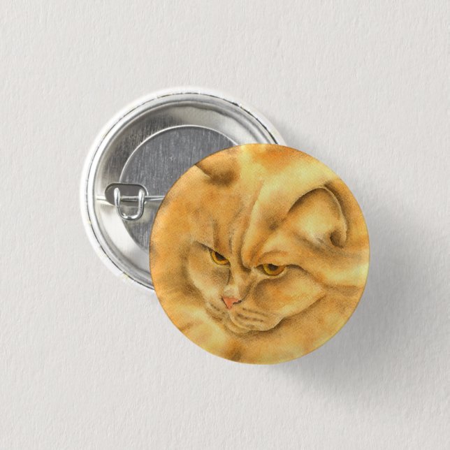 My favourite ginger cat   1 inch round button (Front & Back)