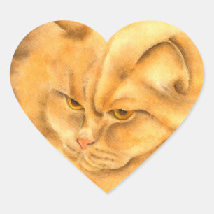 My favourite ginger cat      heart sticker