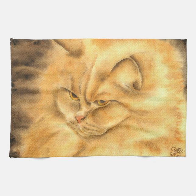 My favourite ginger cat    kitchen towel (Horizontal)
