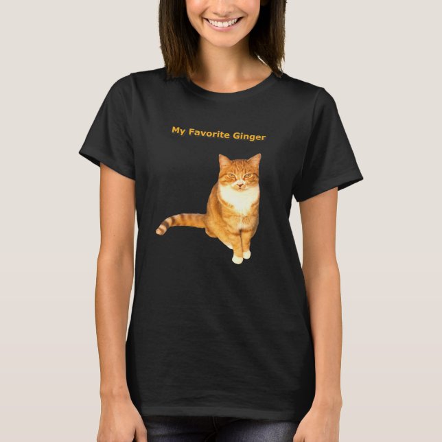 My Favourite Ginger Orange Tabby Cat T-Shirt (Front)