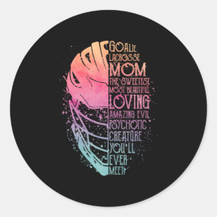 My Favourite Goalie Calls Me Mom Goalie Lacrosse M Classic Round Sticker