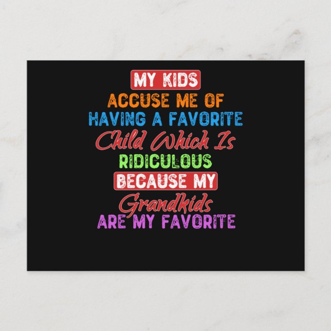 My Favourite Grandkids Postcard (Front)