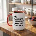 My Favourite Grandson Gave Me This Mug<br><div class="desc">The “My Favourite Grandson Gave Me This Mug” is a humourous and heartfelt gift for proud grandparents or grandpas. This personalized family humour design is perfect for birthdays and holidays. It acknowledges the special bond between grandparent and grandson, making it a great conversation starter and a constant reminder of their...</div>