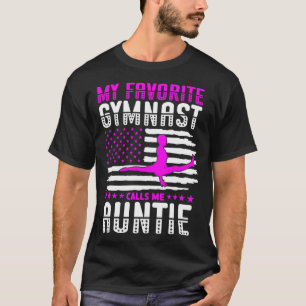 My Favourite Gymnast Calls Me Auntie USA Flag Gymn T-Shirt