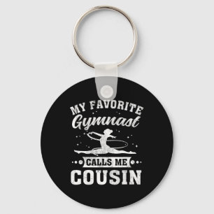 My Favourite Gymnast Calls Me Cousin Cheerleading Keychain