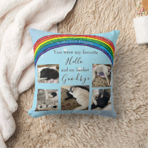 My Favourite Hello  Pet Memorial Photo Throw Pillo Pillow