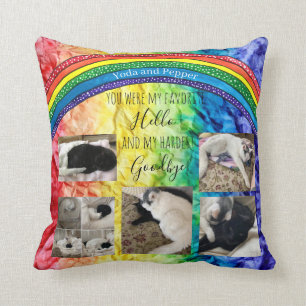 My Favourite Hello  Pet Memorial PHOTO Throw Pillo Throw Pillow