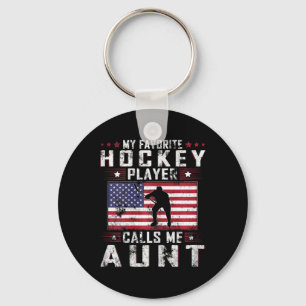 My Favourite Hockey Player Calls Me Aunt Mother Da Keychain