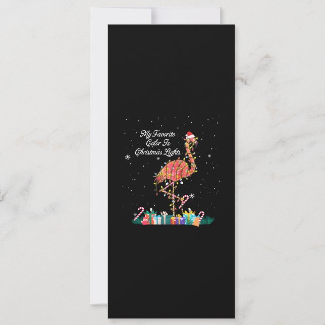 My Favourite Is Christmas Lights Costume Flamingo Invitation (Front)