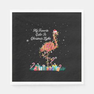 My Favourite Is Christmas Lights Costume Flamingo Napkin
