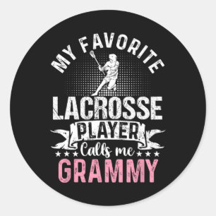My Favourite Lacrosse Player Calls Me Grammy Funny Classic Round Sticker