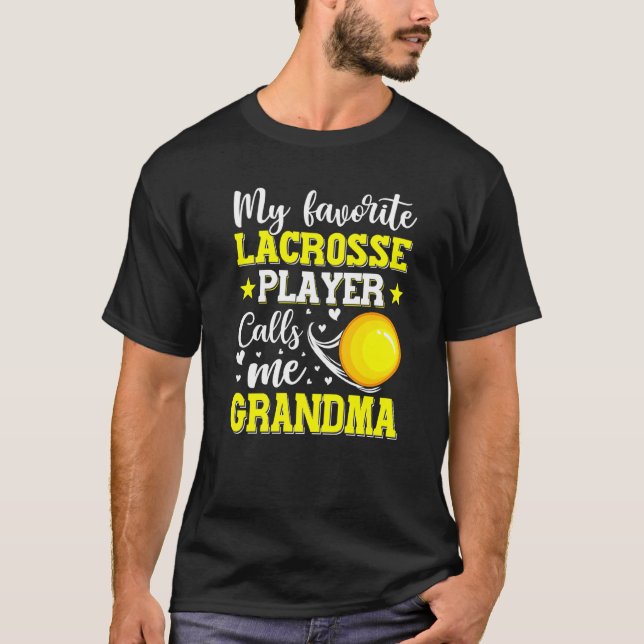 My Favourite Lacrosse Player Calls Me Grandma Moth T-Shirt (Front)