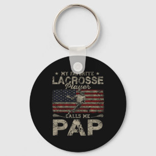 My Favourite Lacrosse Player Calls Me Pap Father's Keychain