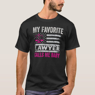My Favourite Lawyer Calls Me Baby USA Flag Vintage T-Shirt