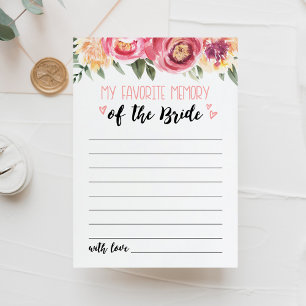 My favourite memory Bridal Shower or Hen Party Car Invitation