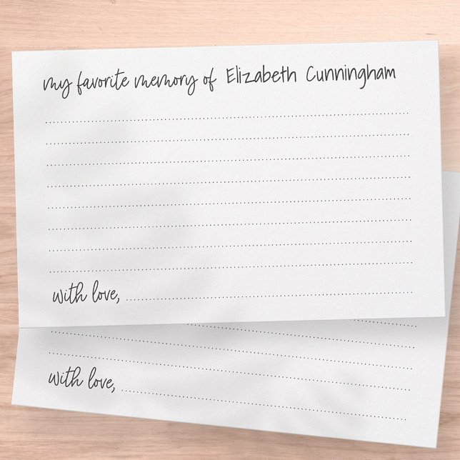 My Favourite Memory Funeral Modern Attendance Card (Creator Uploaded)