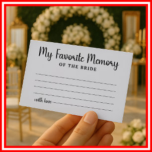 My Favourite Memory of Bride Wedding Bridal Shower Enclosure Card
