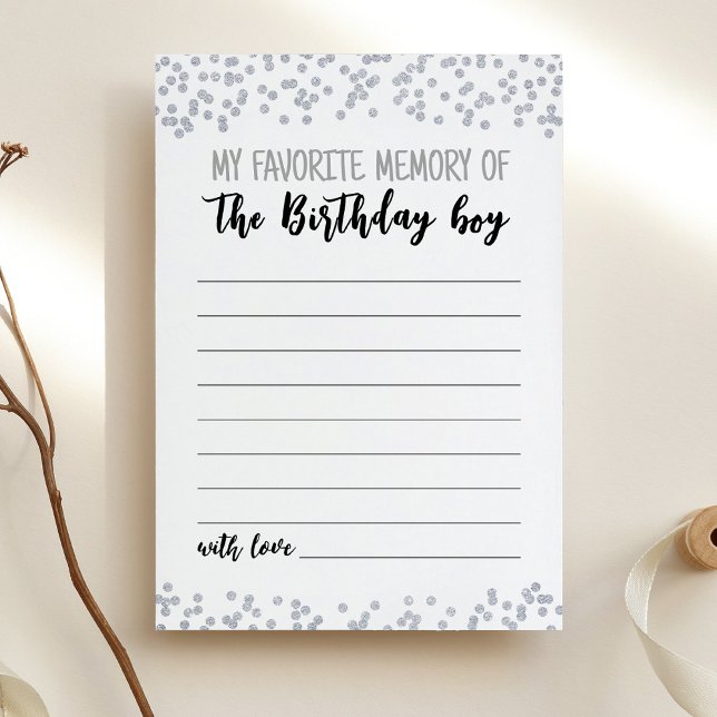 My Favourite memory of the Birthday boy Game Card (Creator Uploaded)