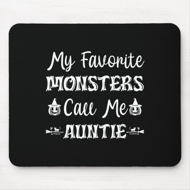 My Favourite Monsters Call Me Auntie Fun Cat Aunt  Mouse Pad (Front)